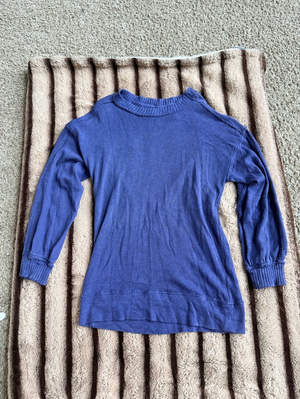 Pilcro Anthropologie Blue Crewneck Pullover Sweater Size Small